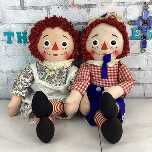 Vintage Original Raggedy Ann & Andy Dolls Knickerbocker, 24"